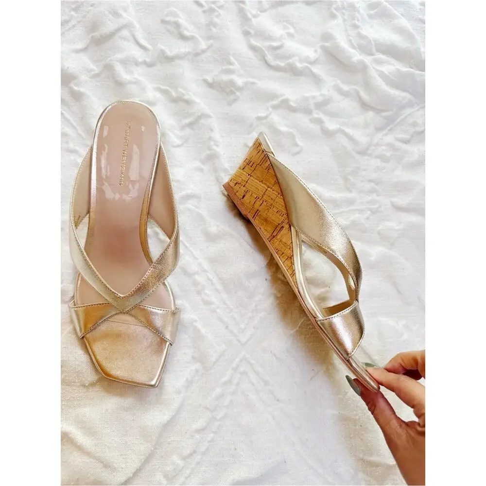 Stuart Weitzman Miami Wedge Slide Sandal Size 8